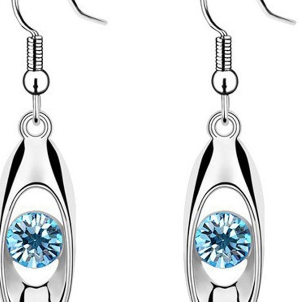 925 Sterling Silver Dangle Drop Earrings and Necklace - Picture 6 of 7
